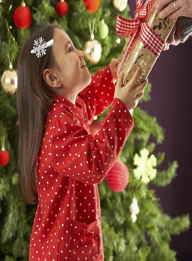 Boderier 10 Pack Snowflake Hair Clips Winter Christmas Rhinestone Snowflake Hairpin Hair Barrette Accessories Silver - Image 4