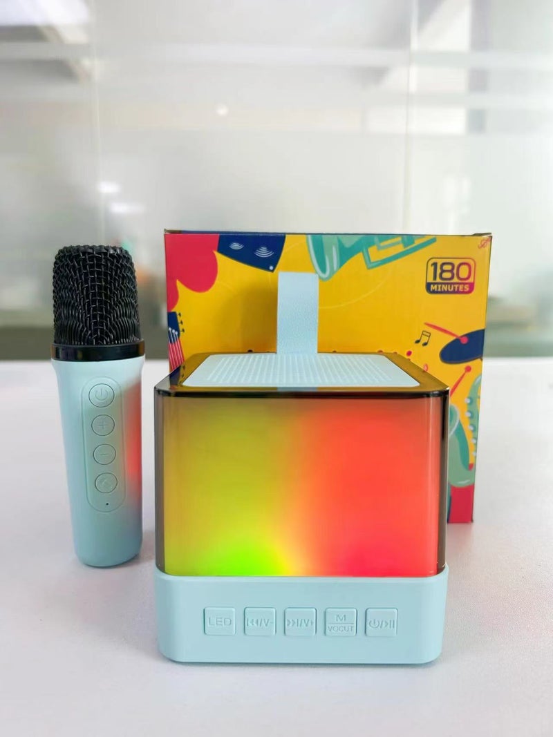 K30 Wireless Karaoke Microphone Speaker with Lights K18 Blue 