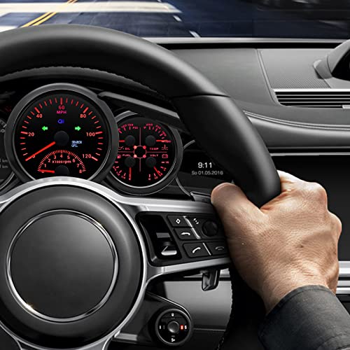 ARTILAURA GPS Speedometer Gauge Set - GPS Speedometer with Tachometer,Fuel Level Water Temperature Oil Pressure Voltage 4in1 Boat Gauge for Car AUTO Marine (Black) - Image 3