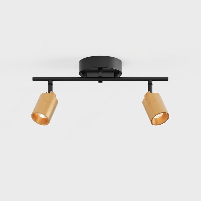 VidaLite Shura Black & Brass 2-Light Track Light with Adjustable Heads, Integrated LED Bulbs, 15 in. Track Lighting Kit Ceiling Light, 3000k, 1120 Lumens - Image 3