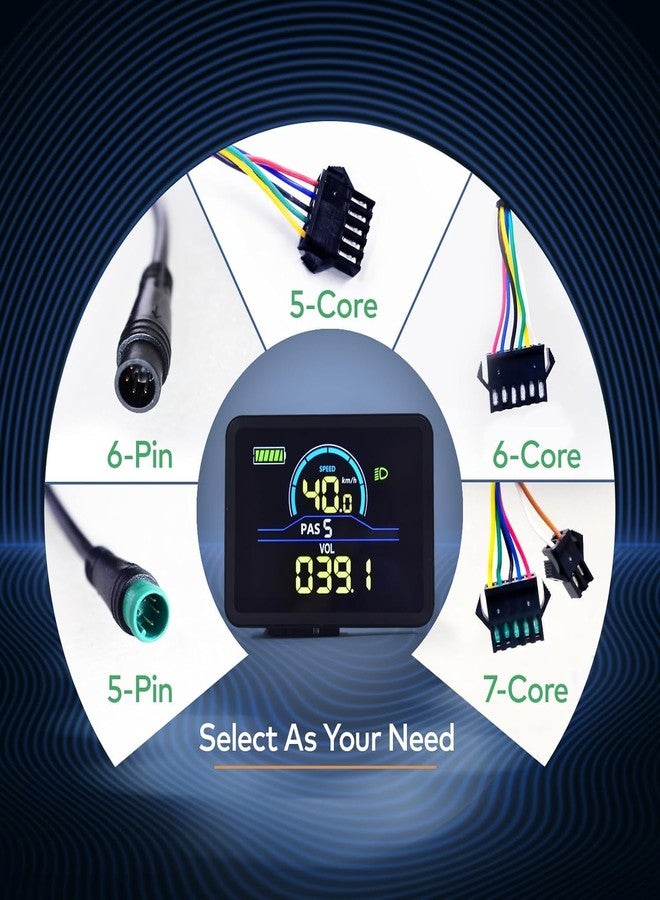 شاشة عرض للدراجات الكهربائية من Mcezdy، بروتوكول UART رقم 2، شاشة LCD ملونة للدراجات الكهربائية 24 فولت - 60 فولت، مصنوعة من مادة ABS، كمبيوتر للدراجات لإثراء رحلة ركوب الدراجات (P5C-5-Pin) - Image 5