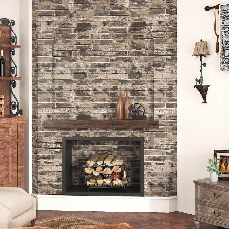 Wallderful Vintage Brown Brick Wallpaper Peel and Stick Textured 3D Faux Brick Contact Paper Self Adhesive Waterproof Stick on Wallpaper for Bedroom Bathroom Kitchen Backsplash Removable Decor Vinyl - Image 3