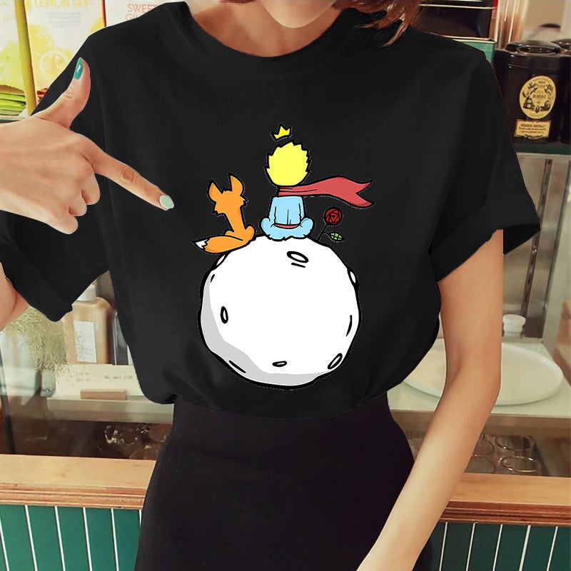 Sale Little Prince Printed Short-sleeved T-shirt Women's Top wish - Image 2