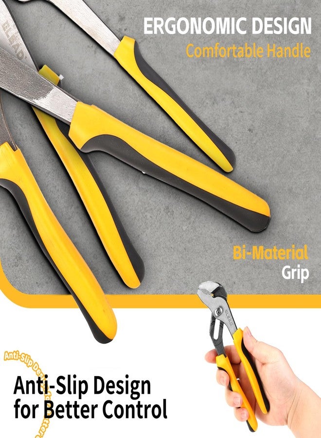 ELEAD 4-Piece Groove Joint Pliers Set, 12/10/8/6 Inch Adjustable Water Pump Pliers with Tool Roll Bag, Tongue and Groove for Home Repair, Gripping, Nuts, Bolts, Pipe & Fittings - Image 5