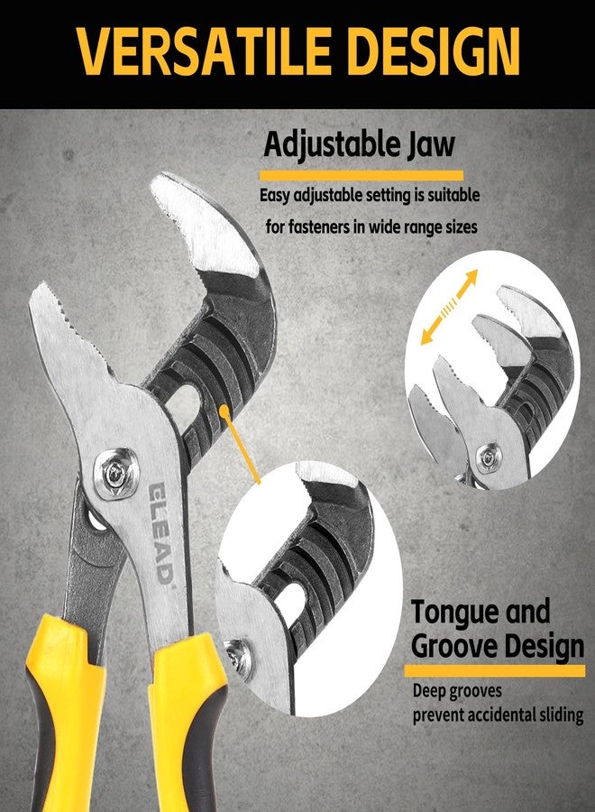 ELEAD 4-Piece Groove Joint Pliers Set, 12/10/8/6 Inch Adjustable Water Pump Pliers with Tool Roll Bag, Tongue and Groove for Home Repair, Gripping, Nuts, Bolts, Pipe & Fittings - Image 3