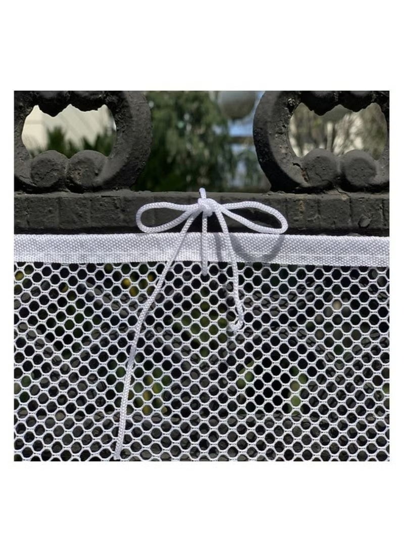 ZVEV Safety Stair Railing Net Children's Outdoor Balcony Fence Protection Mesh No Drilling For Dog Cat Window 300x78cm White - Image 5