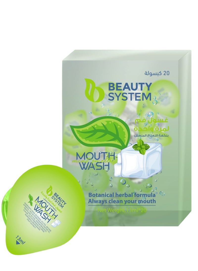 BEAUTY SYSTEM Advanced Mint Mouthwash Capsules 20 x 13ml 
