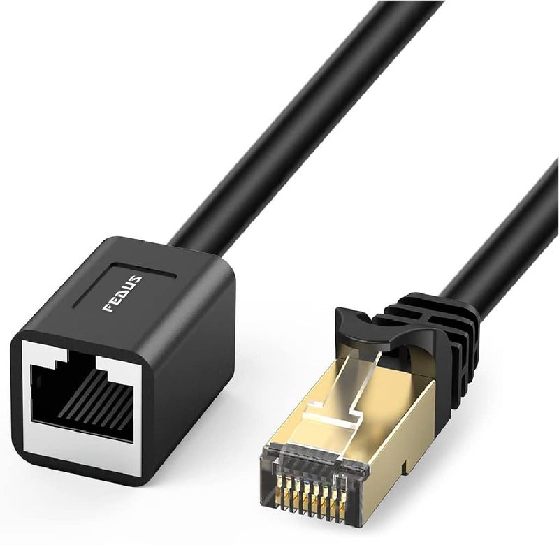 FEDUS Cat8 Ethernet Extension Cable, 3 Meter RJ45 Shielded Male to Female LAN cord Extender Cable, Support cat7 / Cat6 / Cat5e / Cat5 Standards High Speed 40Gbps 2000Mhz SFTP Patch Cord LAN Cable - Image 1
