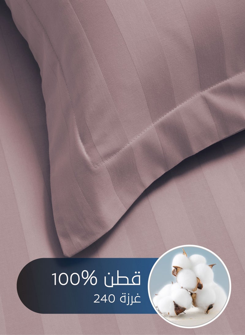 Master Home Textile Cotton Hotel Duvet Cover Sets, Fits 200 cm x 200 cm Size Bed,  6 Pcs King Size, Hotel Stripe Pattern - Image 4