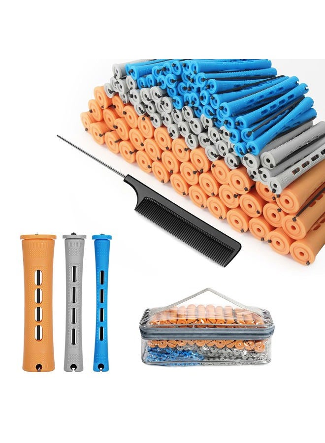BELICOO 108 Pieces Hair Rollers Plastic Perming Rods Hair Curls Rollers Set 0.9 cm/ 1.5 cm/ 2.2 cm Hair Perm Kit for Hairdressing Hair Styling or DIY Tool - Image 1