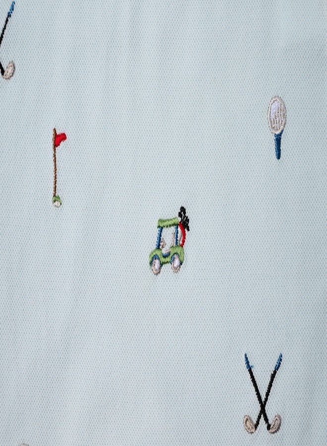 Mud Pie Baby Boys' Golf Pique SCHIFFLY Romper, Blue, 9-12 Months - Image 5