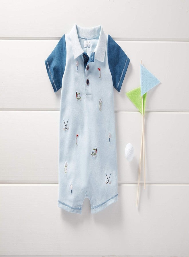 Mud Pie Baby Boys' Golf Pique SCHIFFLY Romper, Blue, 9-12 Months - Image 2