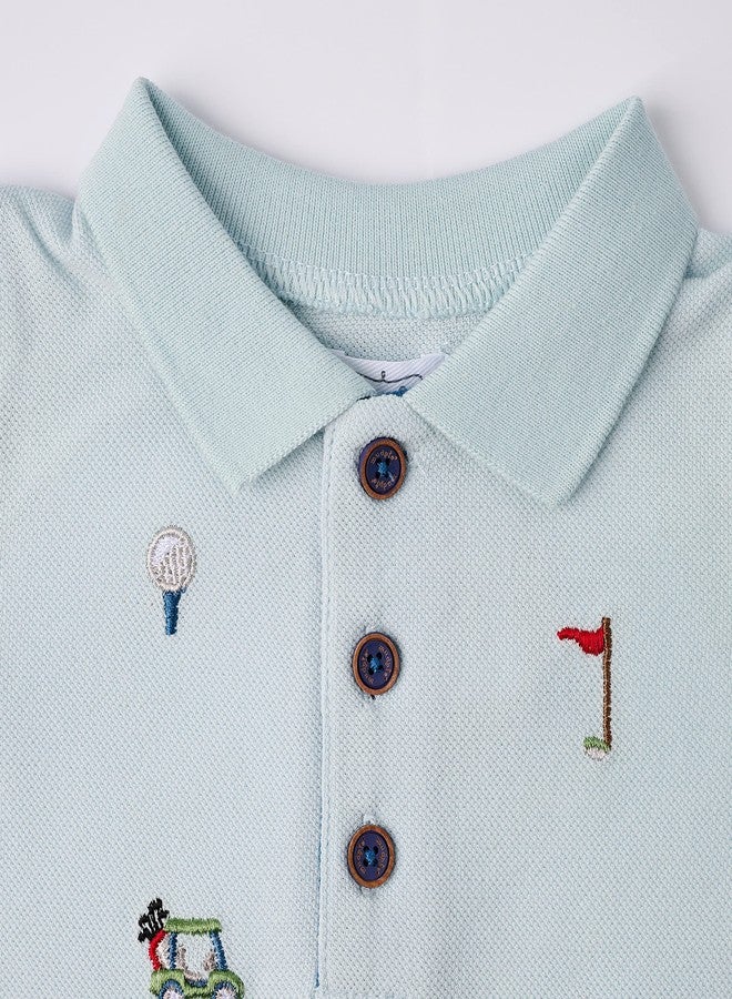 Mud Pie Baby Boys' Golf Pique SCHIFFLY Romper, Blue, 9-12 Months - Image 4