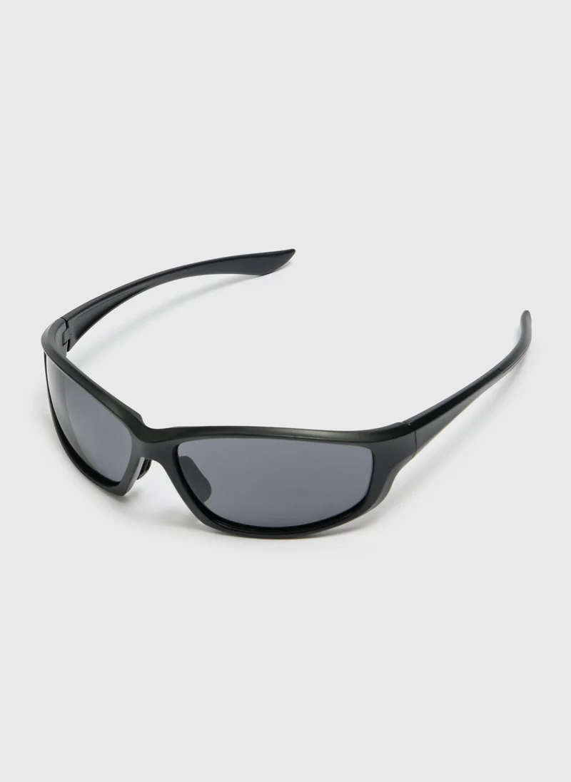 ماتلان Black Sports Wrap Running Sunglasses