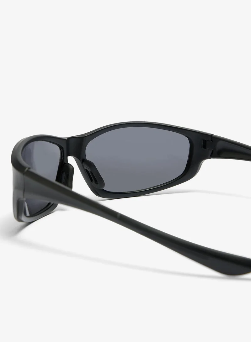 Matalan Black Sports Wrap Running Sunglasses
