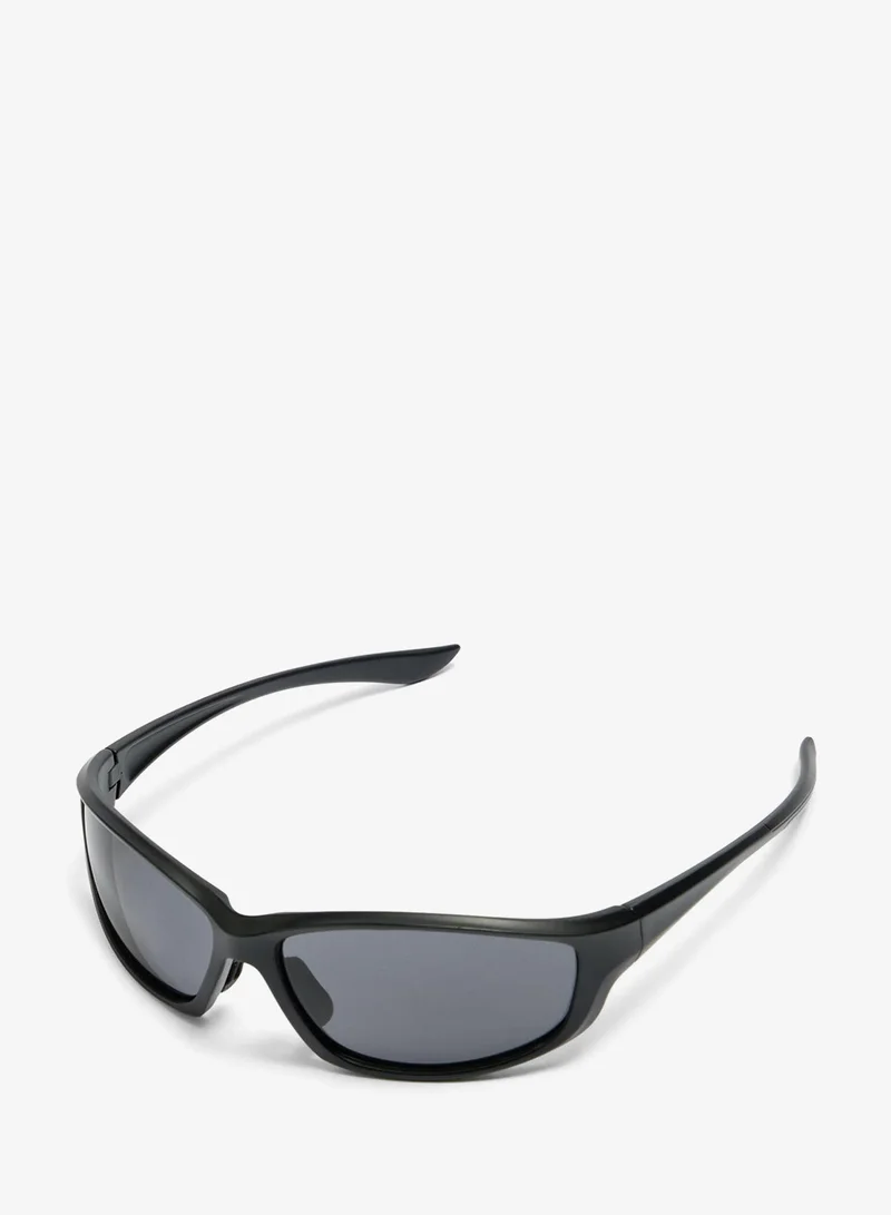 Matalan Black Sports Wrap Running Sunglasses