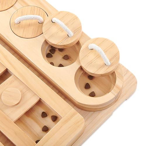 LOOBANI Wooden 3-in-1 Treat Puzzle Feeder for Small/Medium/Large Dogs | Level 1 Puzzle Starter Pack - Image 4