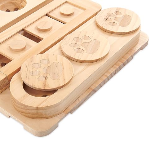 LOOBANI Wooden 3-in-1 Treat Puzzle Feeder for Small/Medium/Large Dogs | Level 1 Puzzle Starter Pack - Image 5