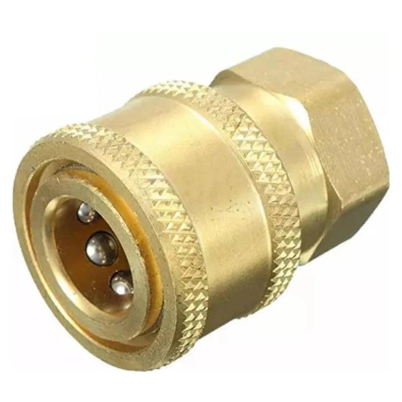 JPT Heavy Duty Pressure Washer Coupler | 1/4-Inch Quick Connect Fitting | Solid Brass Build | Quick Coupler Female Socket - Image 3