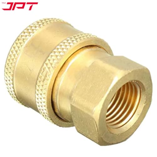 JPT Heavy Duty Pressure Washer Coupler | 1/4-Inch Quick Connect Fitting | Solid Brass Build | Quick Coupler Female Socket - Image 2