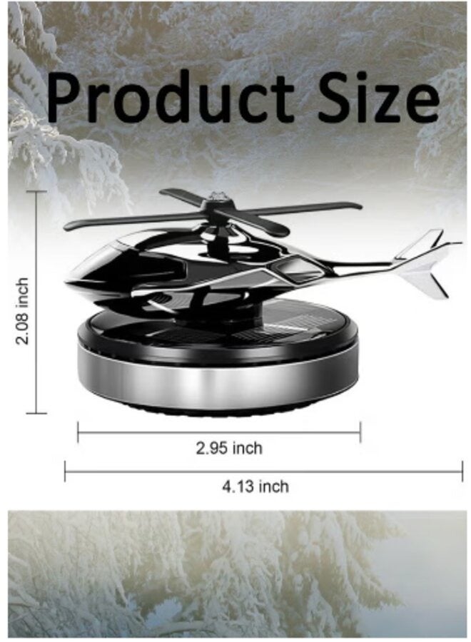Air Freshener, Car Fragrance Diffuser Solar Rotating Automotive Air Fresheners Ornament Helicopter Shape Solid Aromatherapy Decoration for Car and Home (Black) - Image 4