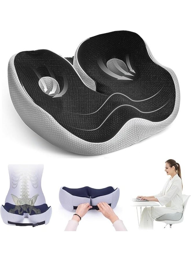 DUNISO Coccyx Cushion, Adjustable Memory Foam, Relieves Coccyx Pain, Ergonomic Seat Cushion Suitable For Long-Term Sitting, Suitable For Office Chairs, Wheelchairs, Car Seats - Image 1