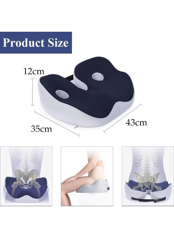 DUNISO Coccyx Cushion, Adjustable Memory Foam, Relieves Coccyx Pain, Ergonomic Seat Cushion Suitable For Long-Term Sitting, Suitable For Office Chairs, Wheelchairs, Car Seats - Image 4