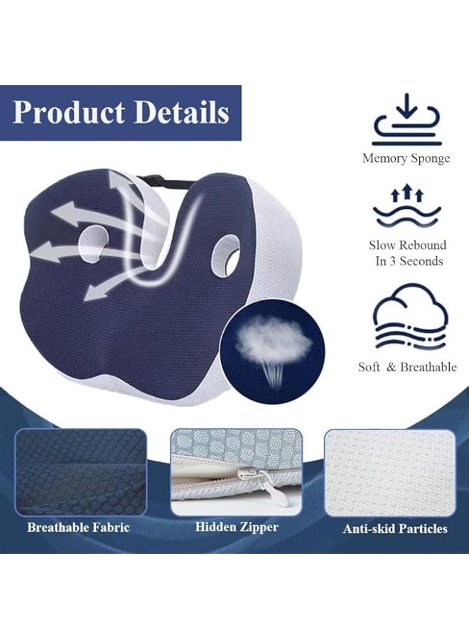 DUNISO Coccyx Cushion, Adjustable Memory Foam, Relieves Coccyx Pain, Ergonomic Seat Cushion Suitable For Long-Term Sitting, Suitable For Office Chairs, Wheelchairs, Car Seats - Image 5