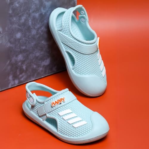 TRASE Kids Clogs for Boys and Girls | Lightweight, Waterproof & Anti-Skid Sandals | Comfortable Slip-On Footwear with Adjustable Strap (Sea Green, 11C UK) - Image 3