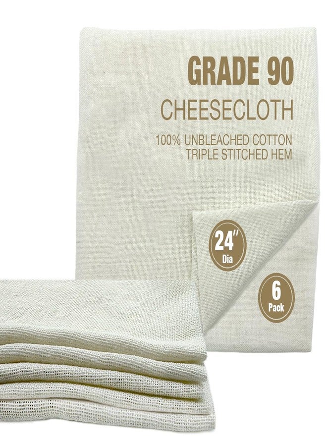 PANWA Traditional THAI Sticky Rice 24 Inch Round 6 Pack Reusable Cheesecloth, Grade 90 Triple Stitched Hem, Chef Quality, 100% Unbleached Cotton Fabric for Straining and Cooking - Image 2