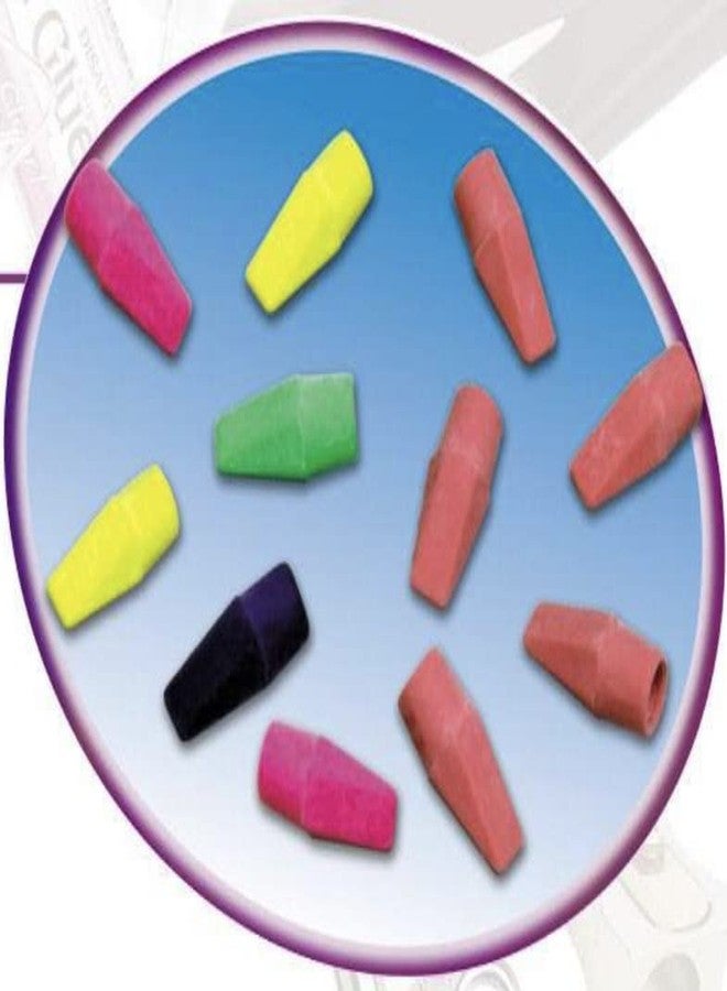 Charles Leonard Pencil Eraser Caps, Assorted Colors, 12 Erasers per Pack, 12 Packs (30012) - Image 3