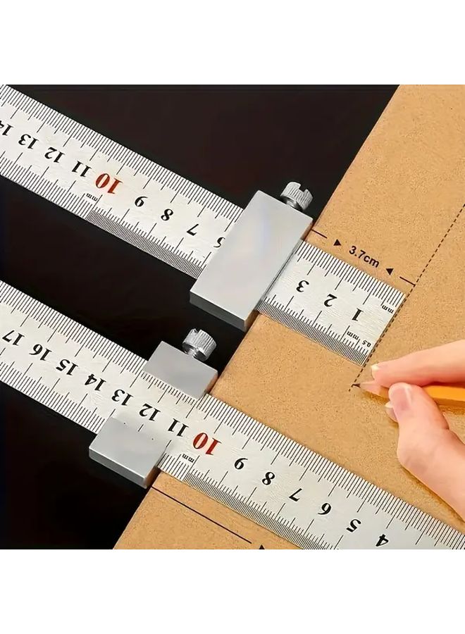 15.7 Inch Aluminum Precision Ruler Set Stainless Steel Measuring Tool for Designers and Engineers - Image 4