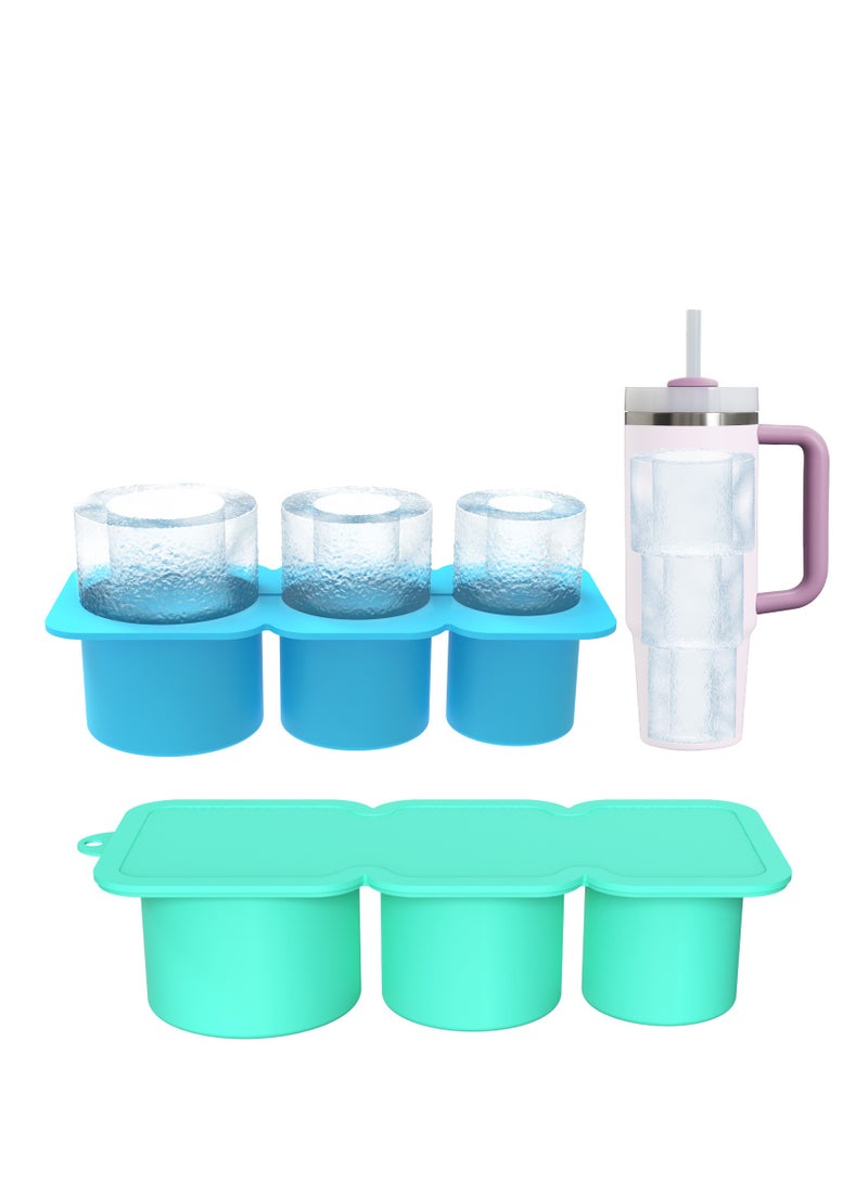 TEAM LUXURY Stanley ice cube tray, suitable for 40oz Stanley water glass ice making mold, reusable cylindrical silicone ice cube mold, can be used for ice drinks, juice, - Image 2