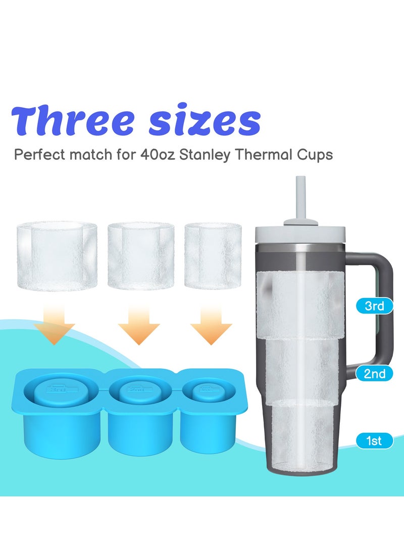 TEAM LUXURY Stanley ice cube tray, suitable for 40oz Stanley water glass ice making mold, reusable cylindrical silicone ice cube mold, can be used for ice drinks, juice, - Image 3