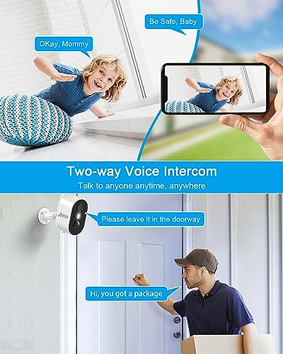 ANRAN 3MP Solar Security Cameras Wireless Outdoor for Home Security, 2K Color Night Vision WiFi Surveillance Home Camera with Solar Panel, Spotlight, PIR Detection, 2-Way Talk, Compatible with Alexa - Image 5