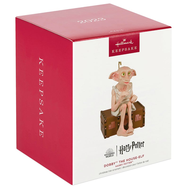 Hallmark Keepsake هولمارك تذكارية عيد الميلاد زخرفة 2023 هاري بوتر زخرفة Dobby المنزل مع هدايا الصوت والحركة لمحبي هاري بوتر - Image 3