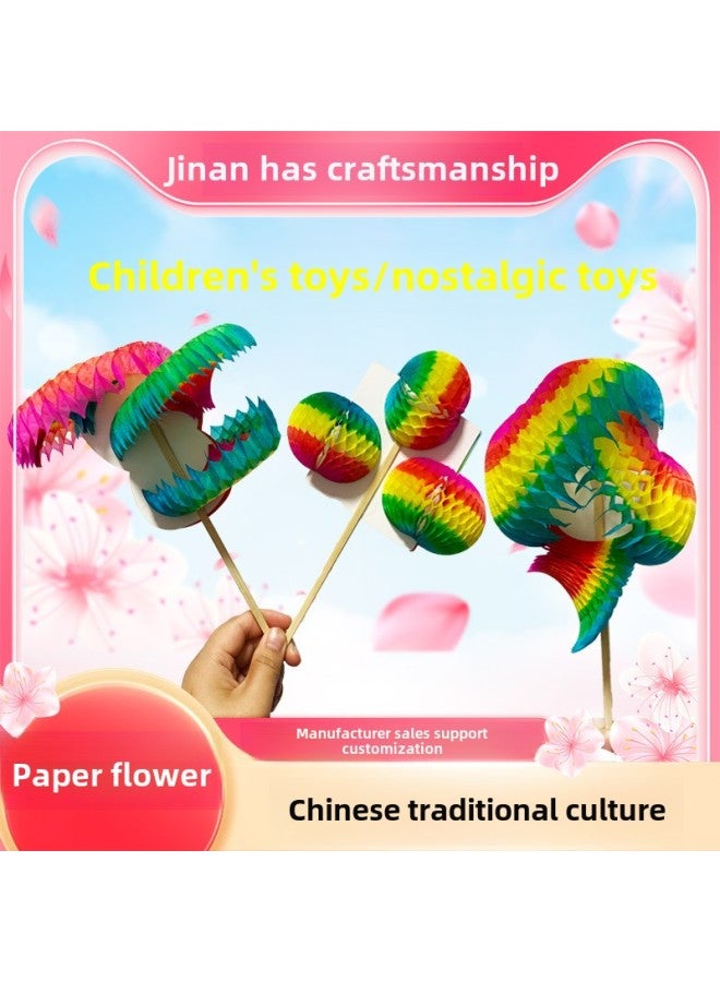 Flip Flowers Traditional Nostalgic Toys Kindergarten Activities Reward Baby Toys Paper Flip Flowers Intangible Cultural Heritage Toys Flip Flowers-Specifications:Large-lucky Cat