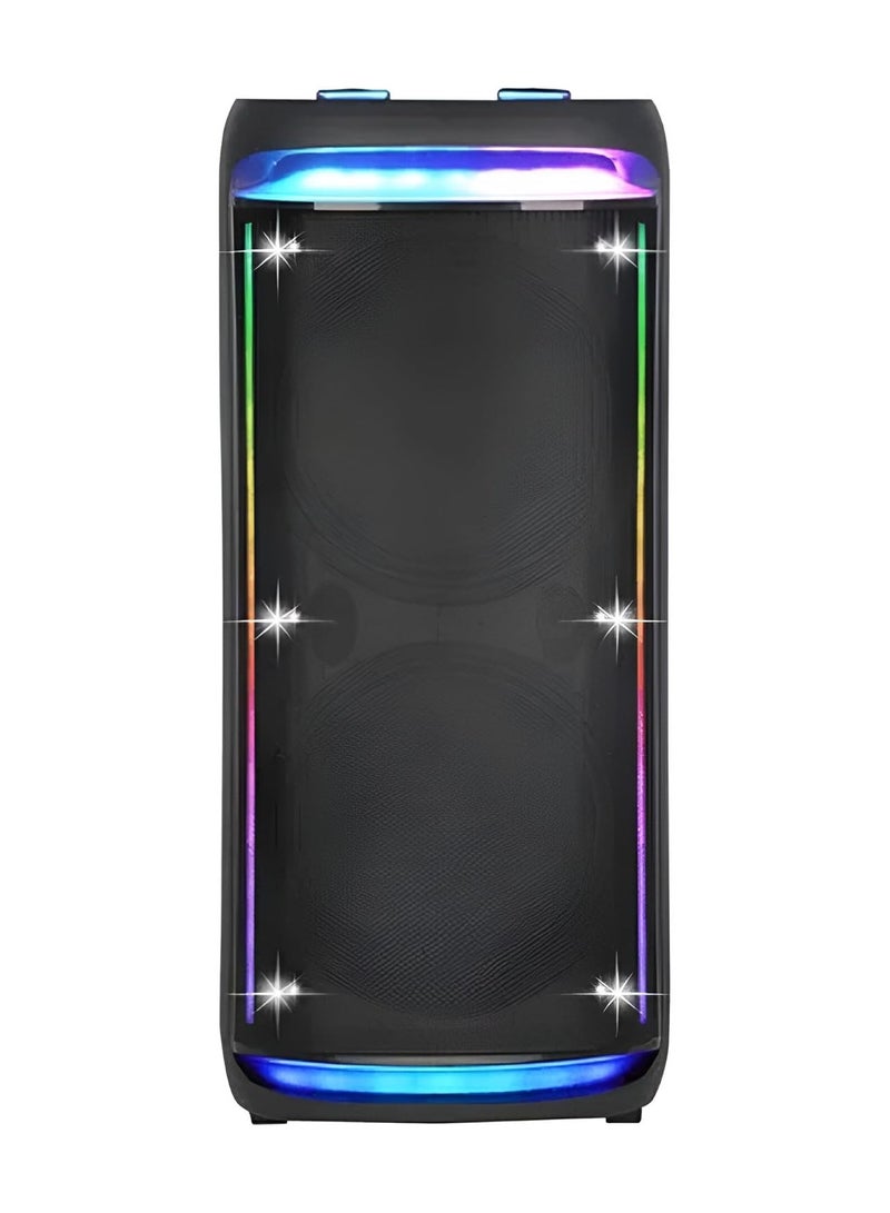 بيتشو مكبر صوت بلوتوث محمول PartyBox NDR930 مع إضاءة RGB، مكبر صوت بلوتوث مع ميكروفون، جهاز تحكم عن بعد وميكروفون لاسلكي، مضخم صوت، راديو FM للحفلات الداخلية والخارجية - Image 2