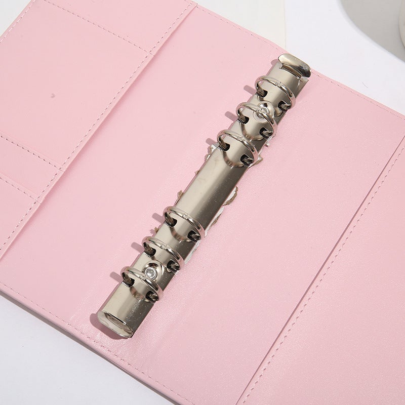 Pink Sakura Bronzing Magic Array Shell Elastic Band Fixed 6-Hole Iron Clamp Replaceable Core Shell - Image 5