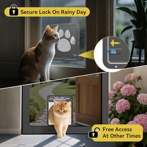 PETLESO Dog Door for Screen Door, Cat Door Screen Small Dog Door Insert for Sliding Door Easy Install, Small 8"×10" - Image 4