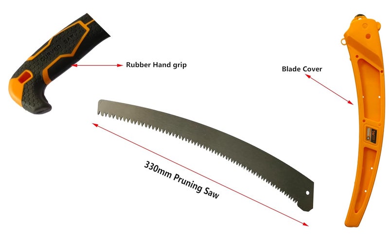 Inditrust منشار يدوي 1 قطعة 330 مم مقبض بلاستيكي ناعم مع غطاء منشار يدوي لقطع الخشب والبلاستيك وغيرها - Image 3