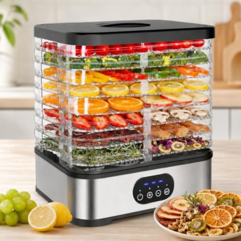 Food Dehydrator Machine for Kitchen Use, BPA-Free Plastic, Black, 8-Tray Capacity with 72H Timer 3-Temp Settings 35-70C for Fruits, Veggies, Meat, Snacks, Dog Treats - Image 1