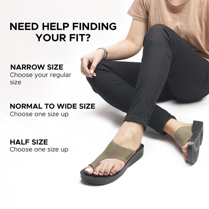 AEROTHOTIC Arch Support Flip Flops for Women Cushioned Footbed with Medium Heel Cup Slip on Soft Split Toe Bunion Shaped Straps Footwear Vacation Travel Walking Dressy Sandals for Women (Regan Khaki, Size 8) - Image 3