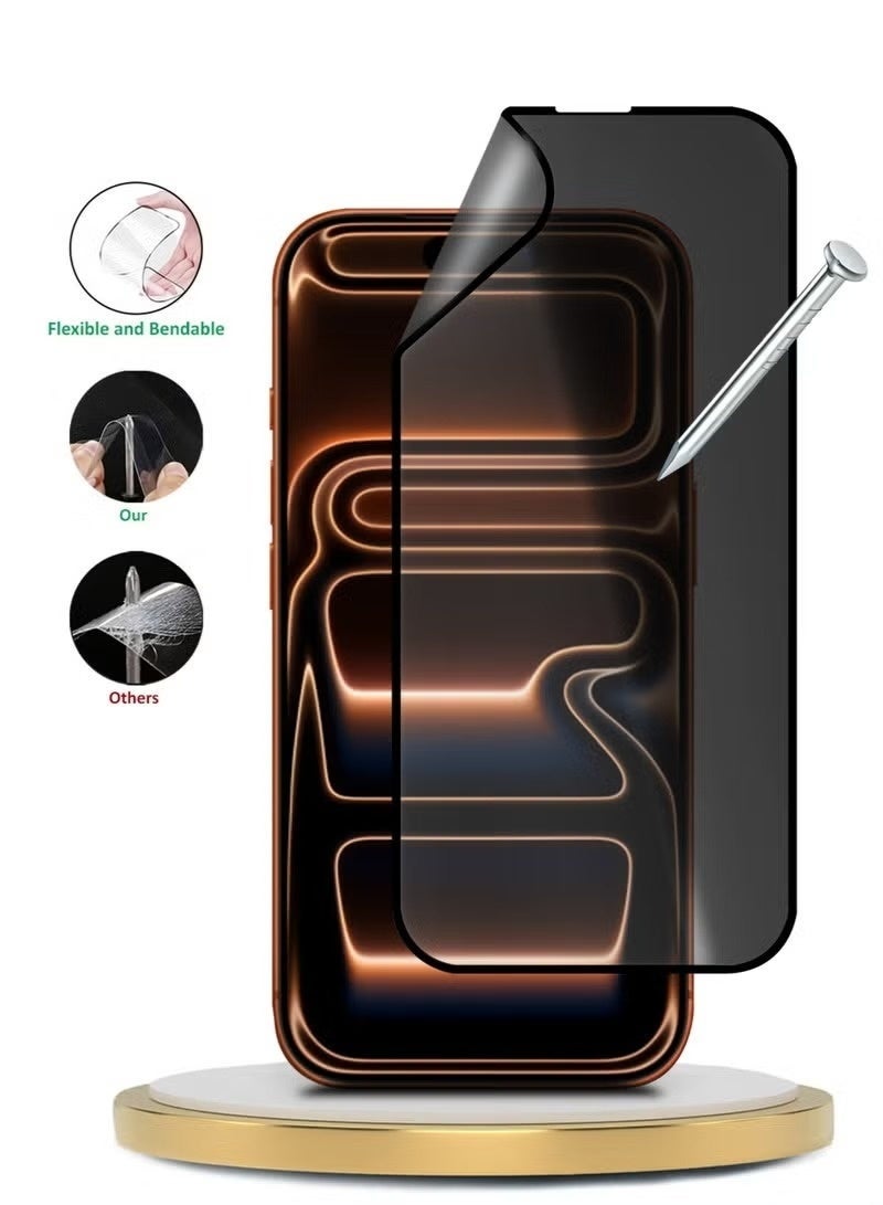 ELTRAZONE Nano Ceramic Anti-Fingerprint (Matte) Privacy Screen Protector for iPhone 17 Pro – 9H Tempered Glass, Anti-Spy Protection, Edge-to-Edge Coverage, Scratch Resistant & Smooth Touch Experience | Black - Image 4