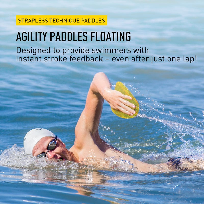 FINIS Agility Floating Swim Paddles - Strapless Design for Stroke Technique - Instant Feedback - Small - Image 2