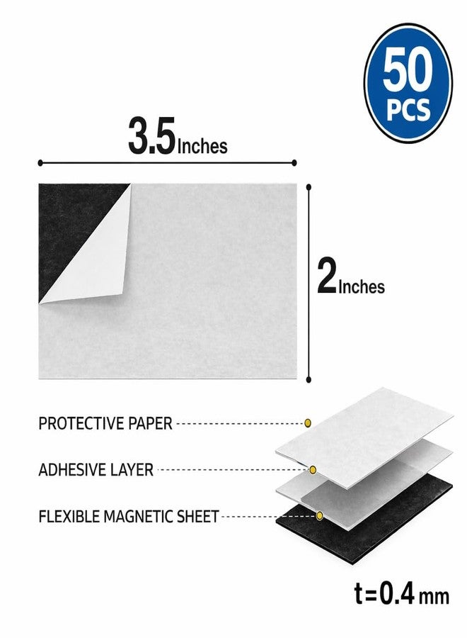 MagX Magnetic Business Card with Adhesive Backing, 3.5 x 2 Inch, 50-pack, Self Adhesive Business Card Magnets, Stationery, Office supply (MVAB-50) - Image 2