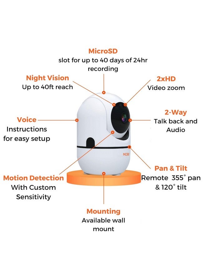 MOBI - MobiCam Indoor Camera - Baby Monitor with Camera and Audio - Smartphone and Wi-Fi Access - Image 2