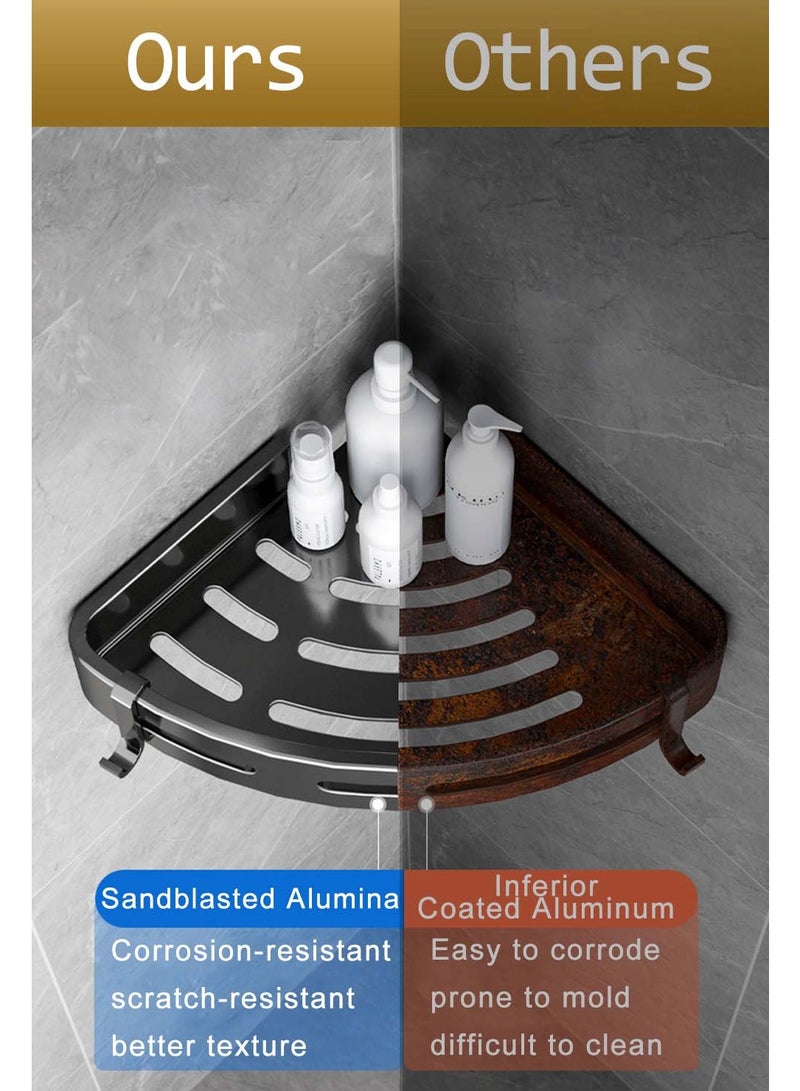 2 Pack Corner Shower Caddy, Shower Storage Organizer with Towel Rack, Bathroom Storage Shelf for Toilet, Kitchen, Bedroom