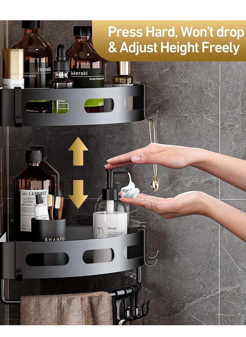 Arabest 2 Pack Corner Shower Caddy, Shower Storage Organizer with Towel Rack, Bathroom Storage Shelf for Toilet, Kitchen, Bedroom  - Image 4