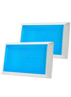 Moon Home and more.. Pack of 2 Memory Foam Gel Cooling Pillows Standard Queen Size 60x40x12 Cm Premium Bed Pillows Made from Bamboo Pillow Cover Cool Orthopedic Sleeping  - Image 1
